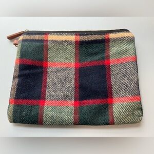 L.I.B. Versatile Green, Red, Navy, and Cream Plaid Pouch